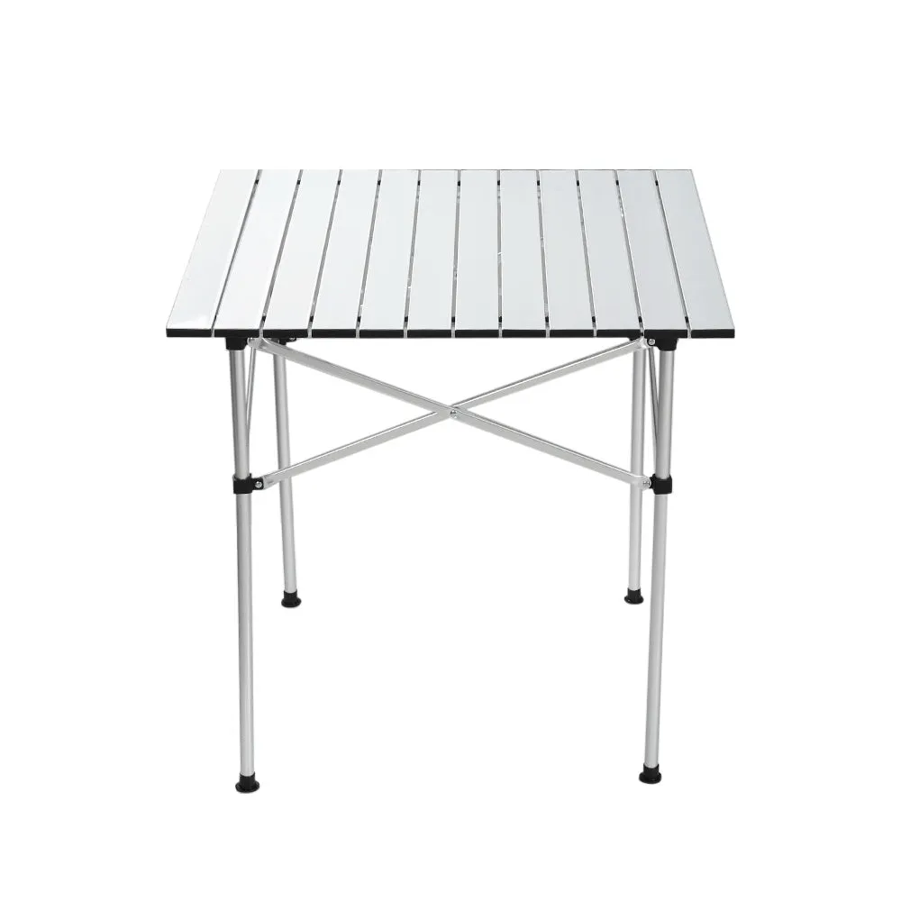 Weisshorn Camping Table Roll Up Aluminum Portable Desk Picnic 70CM