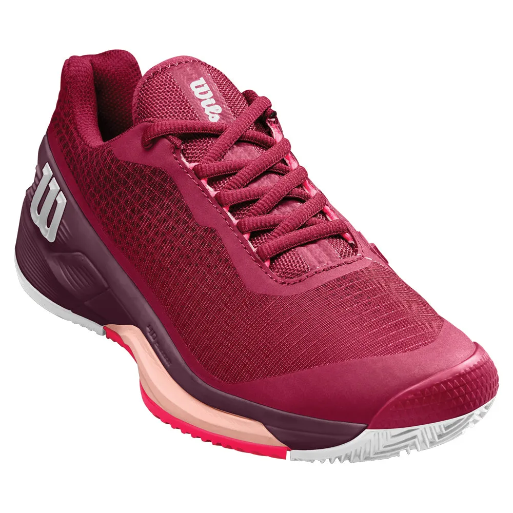 Wilson Rush Pro 4.0 Clay Court Tennis Shoes (Ladies) - Beet Red/White/Tropical Peach