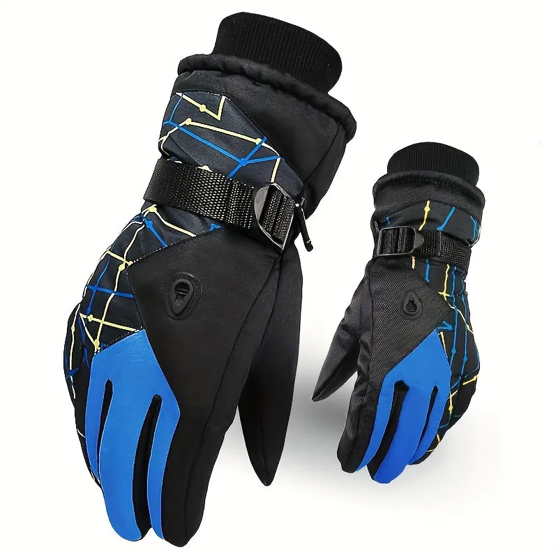 Winter Ski Gloves - Waterproof, Coldproof with Velvet Lining for Warmth, Thickened Design for Cycling & Motorcycle Riding