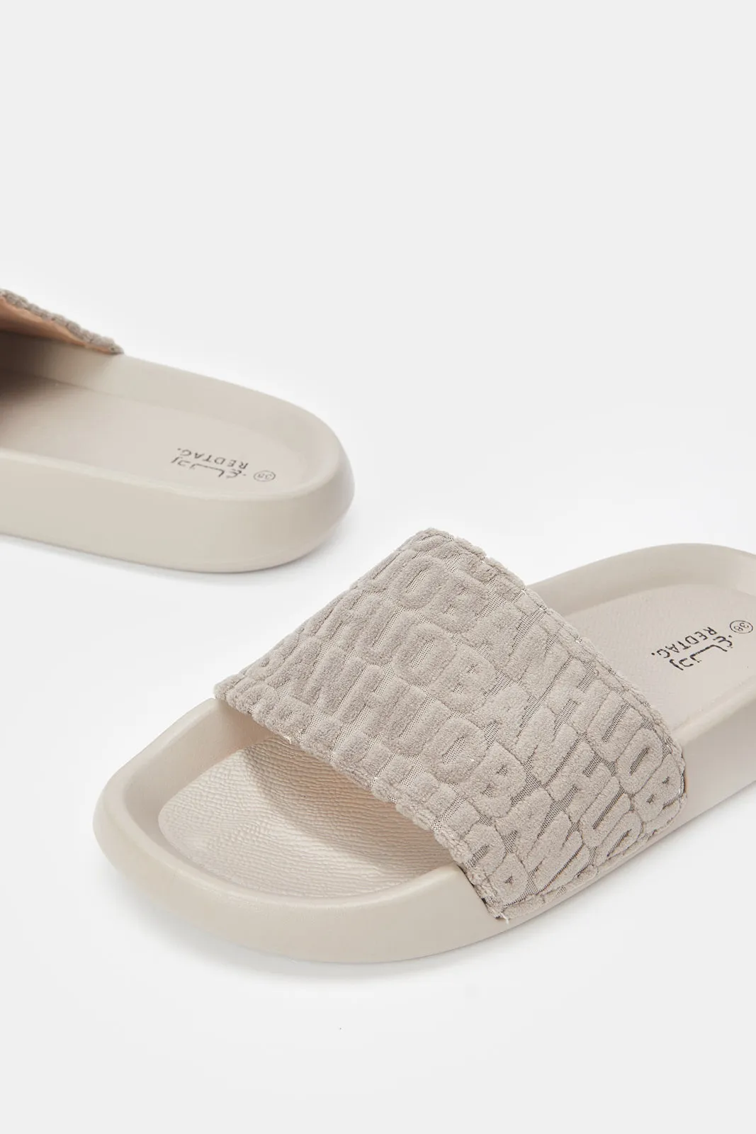 Women Taupe Moulded Slide