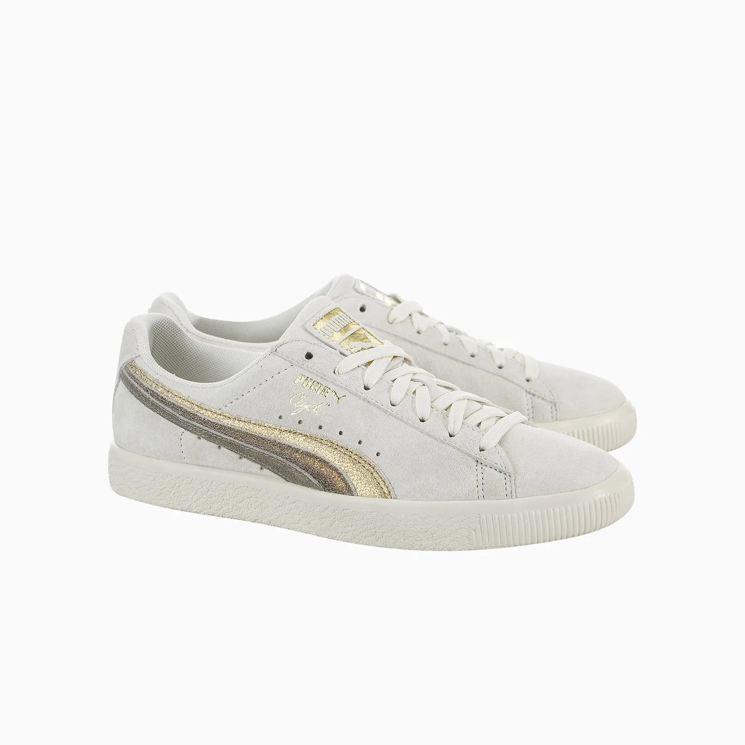 Women's  Clyde Metal Leather "Whisper White Gold Bronze"