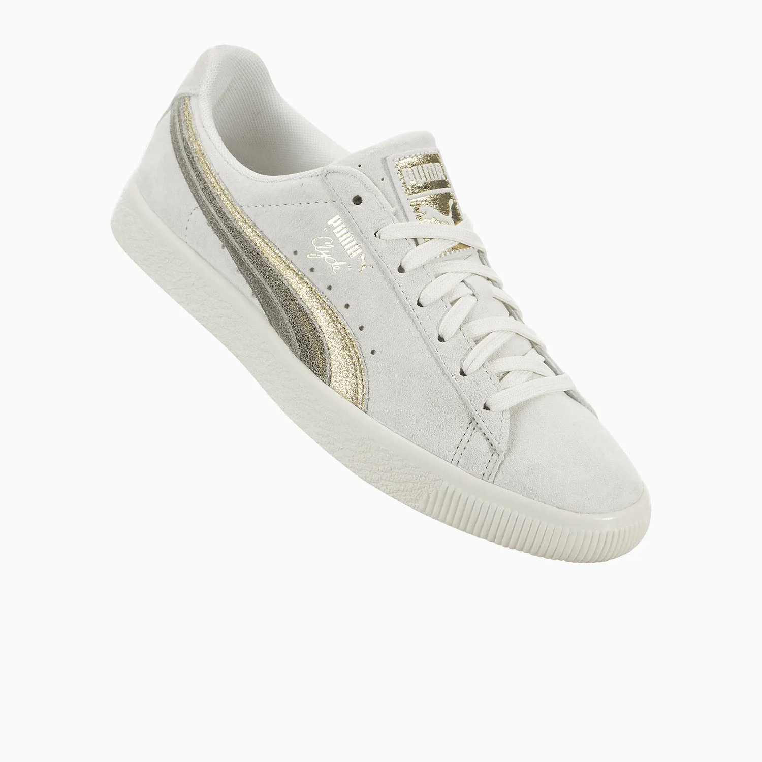 Women's  Clyde Metal Leather "Whisper White Gold Bronze"