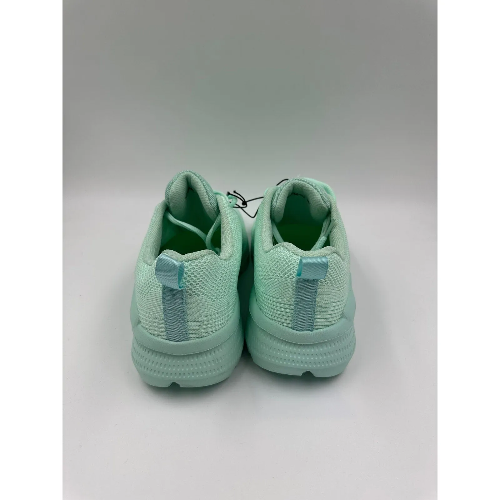 Women's Size 9, Mint Green Low Top Running Sneakers with a Thick Foam Sole